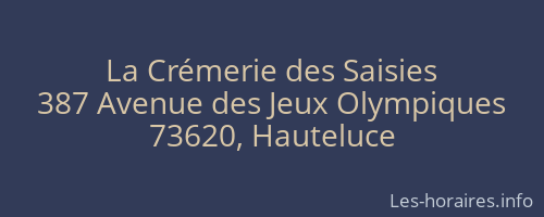 La Crémerie des Saisies
