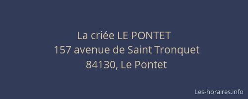 La criée LE PONTET