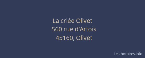 La cri&eacute;e Olivet