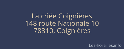 La criée Coignières