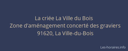 La criée La Ville du Bois