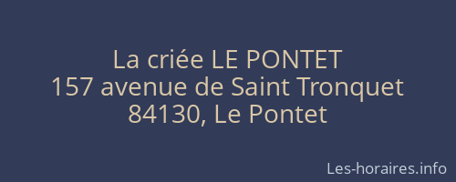 La criée LE PONTET