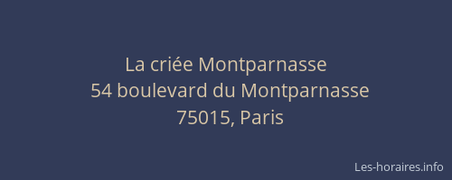 La criée Montparnasse