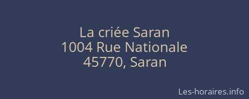 La criée Saran