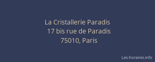 La Cristallerie Paradis