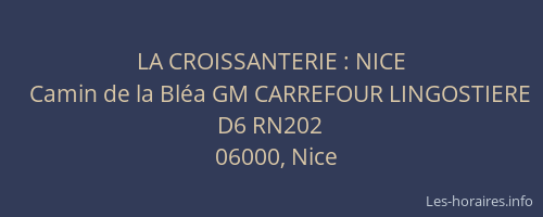 LA CROISSANTERIE : NICE