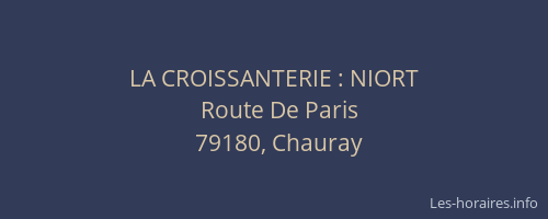 LA CROISSANTERIE : NIORT