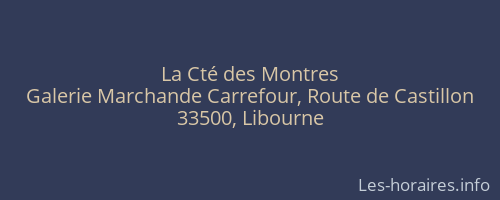 La Cté des Montres