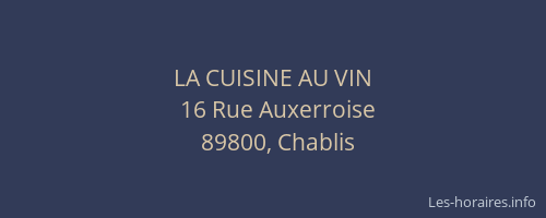 LA CUISINE AU VIN