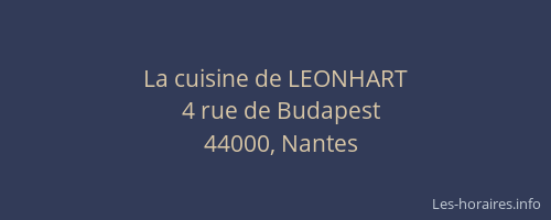 La cuisine de LEONHART