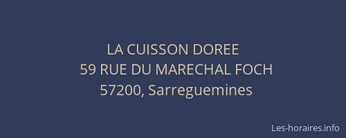 LA CUISSON DOREE