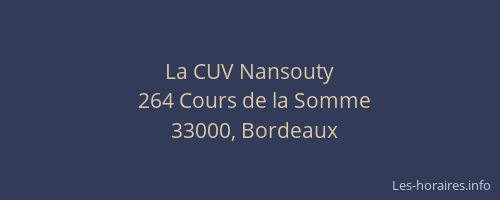 La CUV Nansouty