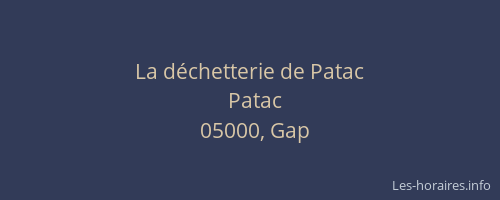 La déchetterie de Patac
