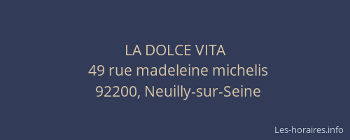 LA DOLCE VITA