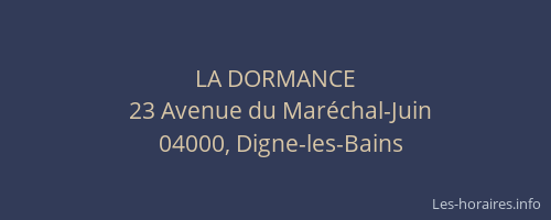 LA DORMANCE