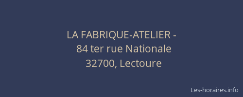 LA FABRIQUE-ATELIER -