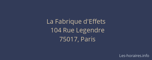 La Fabrique d'Effets