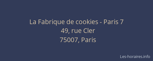 La Fabrique de cookies - Paris 7