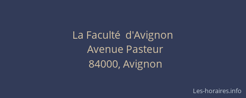 La Faculté  d'Avignon