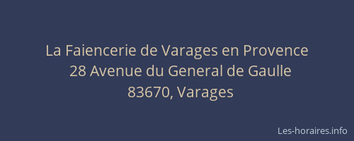 La Faiencerie de Varages en Provence