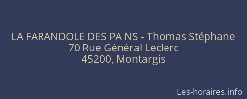 LA FARANDOLE DES PAINS - Thomas Stéphane