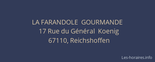 LA FARANDOLE  GOURMANDE