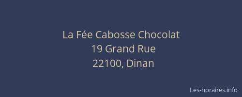 La F&eacute;e Cabosse Chocolat