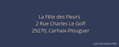 La F&ecirc;te des Fleurs