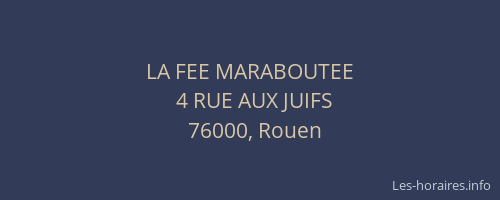 LA FEE MARABOUTEE