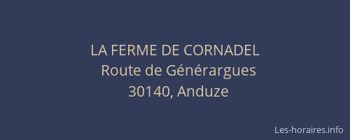 LA FERME DE CORNADEL