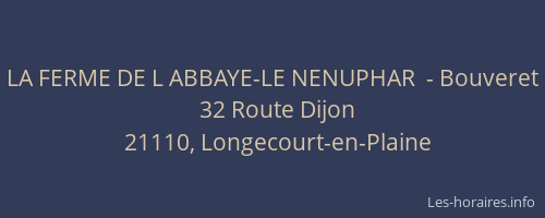 LA FERME DE L ABBAYE-LE NENUPHAR  - Bouveret