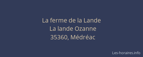 La ferme de la Lande