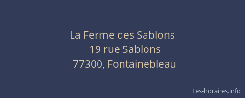 La Ferme des Sablons