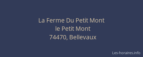 La Ferme Du Petit Mont