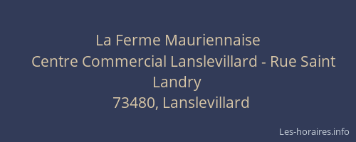 La Ferme Mauriennaise