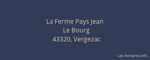 La Ferme Pays Jean