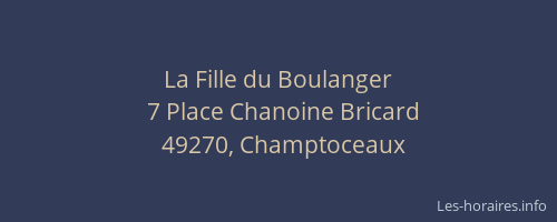 La Fille du Boulanger