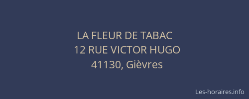 LA FLEUR DE TABAC