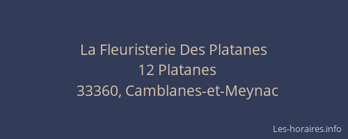 La Fleuristerie Des Platanes