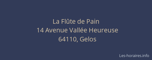 La Fl&ucirc;te de Pain