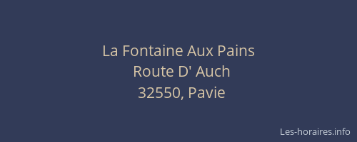 La Fontaine Aux Pains