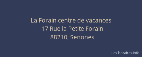 La Forain centre de vacances