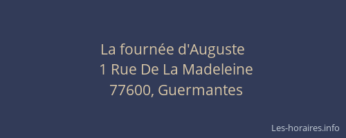 La fournée d'Auguste