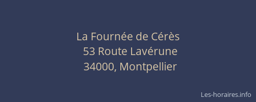 La Fournée de Cérès