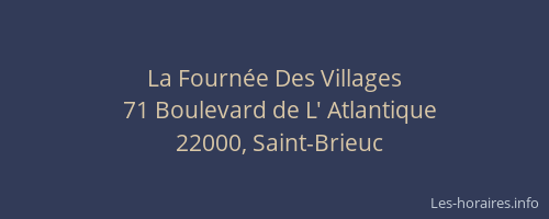 La Fournée Des Villages