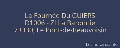 La Fournée Du GUIERS