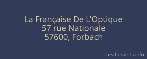 La Française De L'Optique
