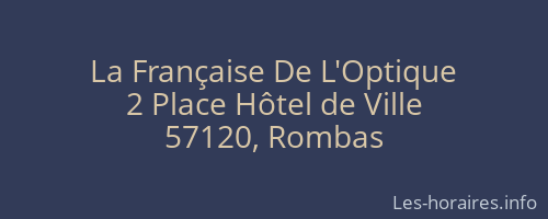 La Française De L'Optique