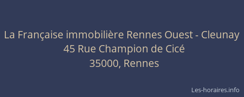 La Française immobilière Rennes Ouest - Cleunay