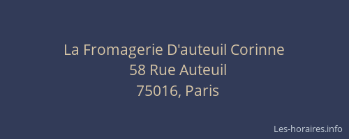 La Fromagerie D'auteuil Corinne